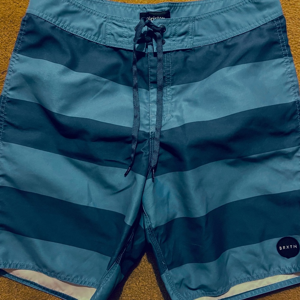 Brixton Barge Stripe Boardshort Size 31 Blue